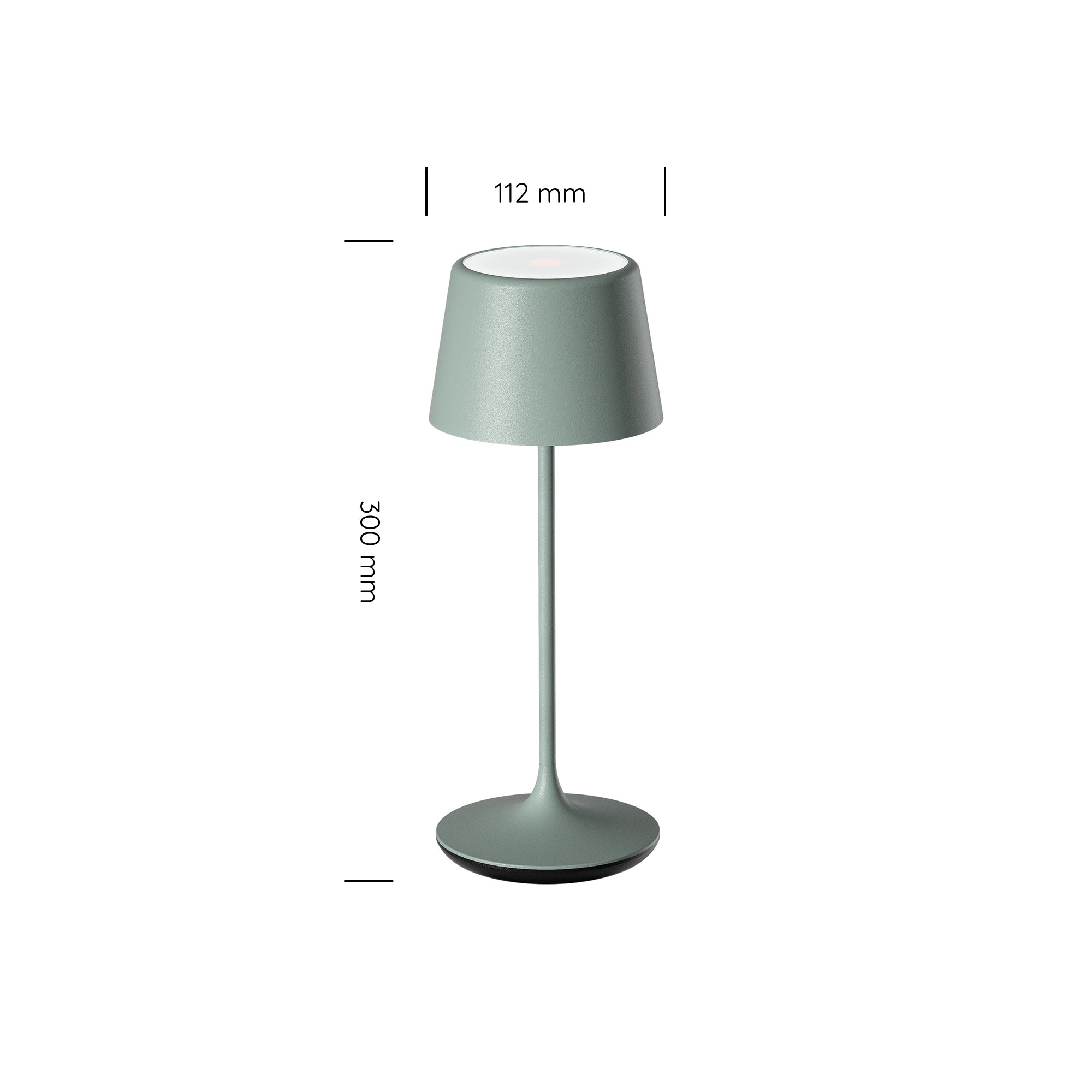 Luna 300 Rechargeable Table Lamp (Set of 6) Matte Green Grey