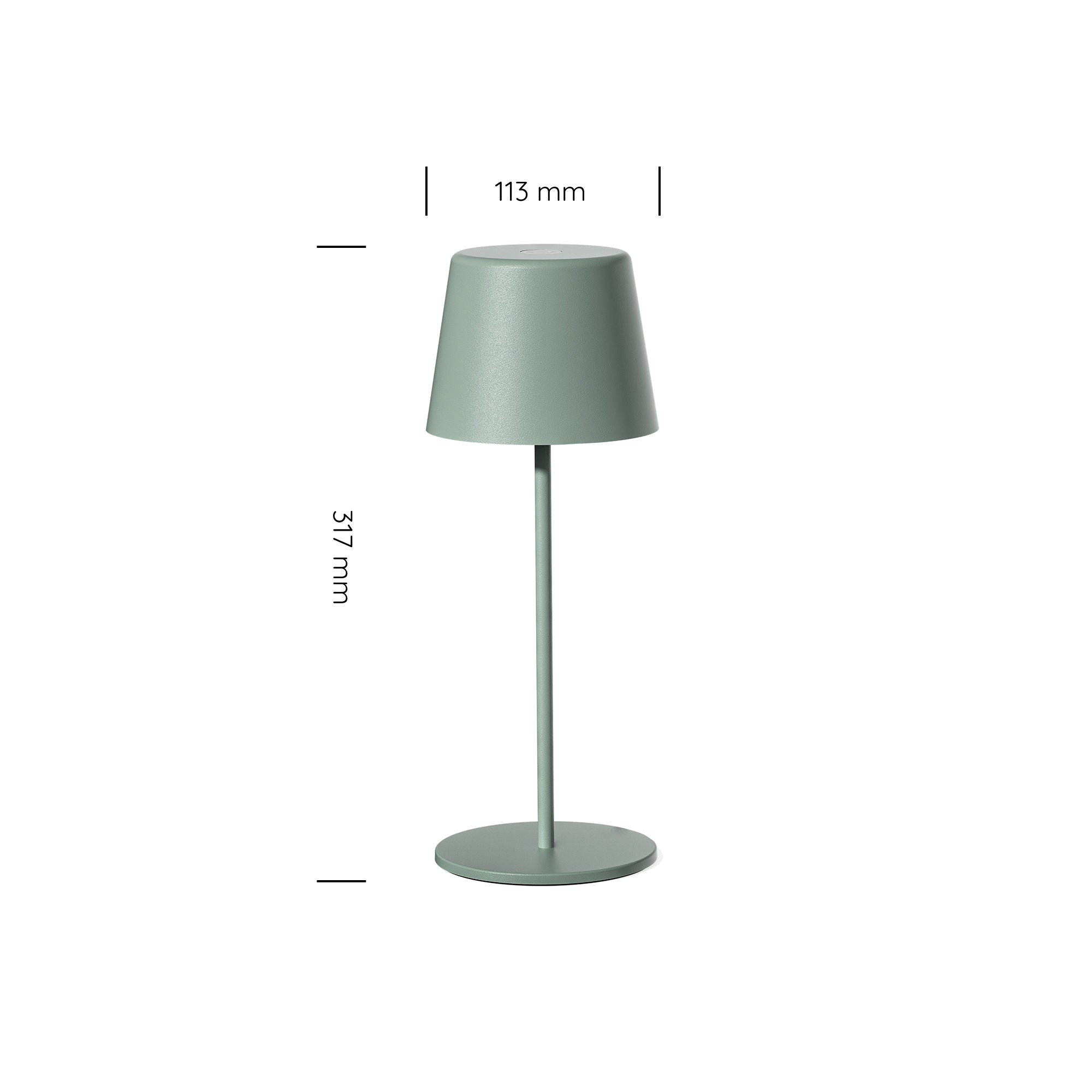Paola 300 Rechargeable Cordless Table Lamp (Set of 6) Matte Green Grey
