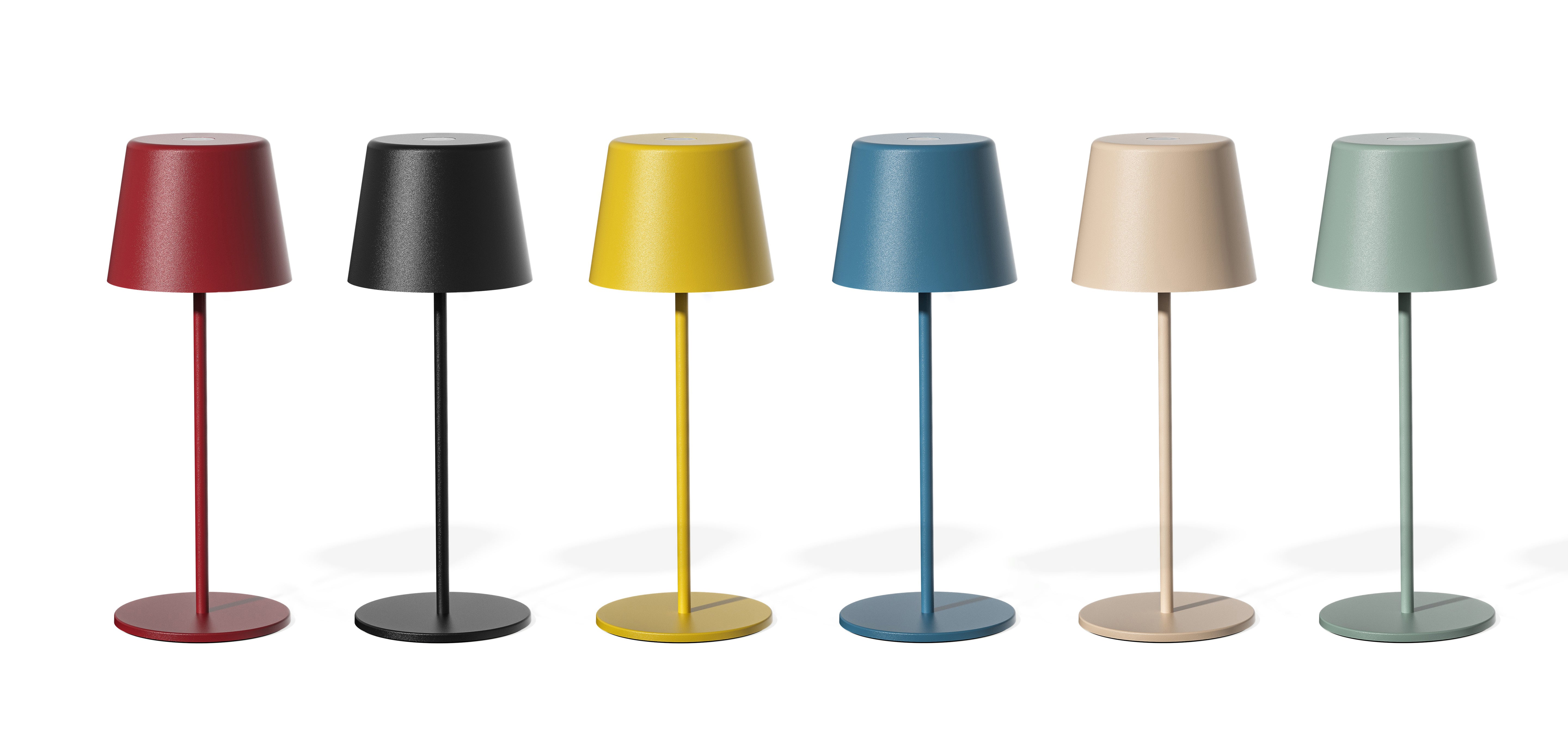 Paola 300 Rechargeable Cordless Table Lamp (Set of 6) Matte Green Grey