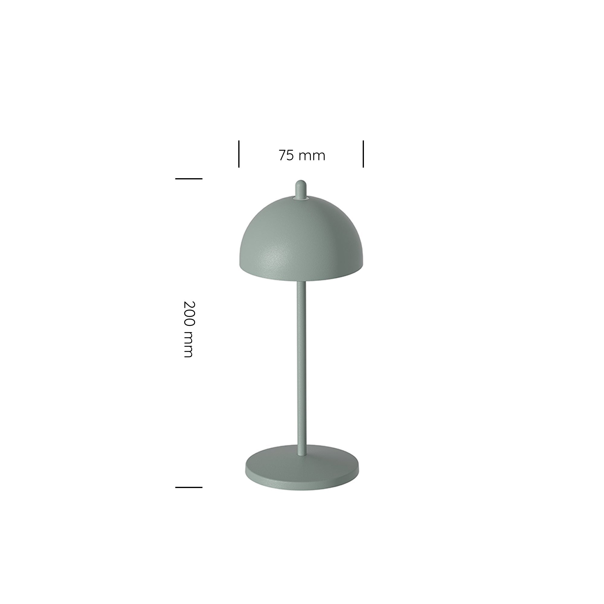 Fiore Micro Rechargeable Cordless Table Lamp Matte Green Grey cordless table lamp by Trempa Lights – for hotels, restaurants, and hospitality venues