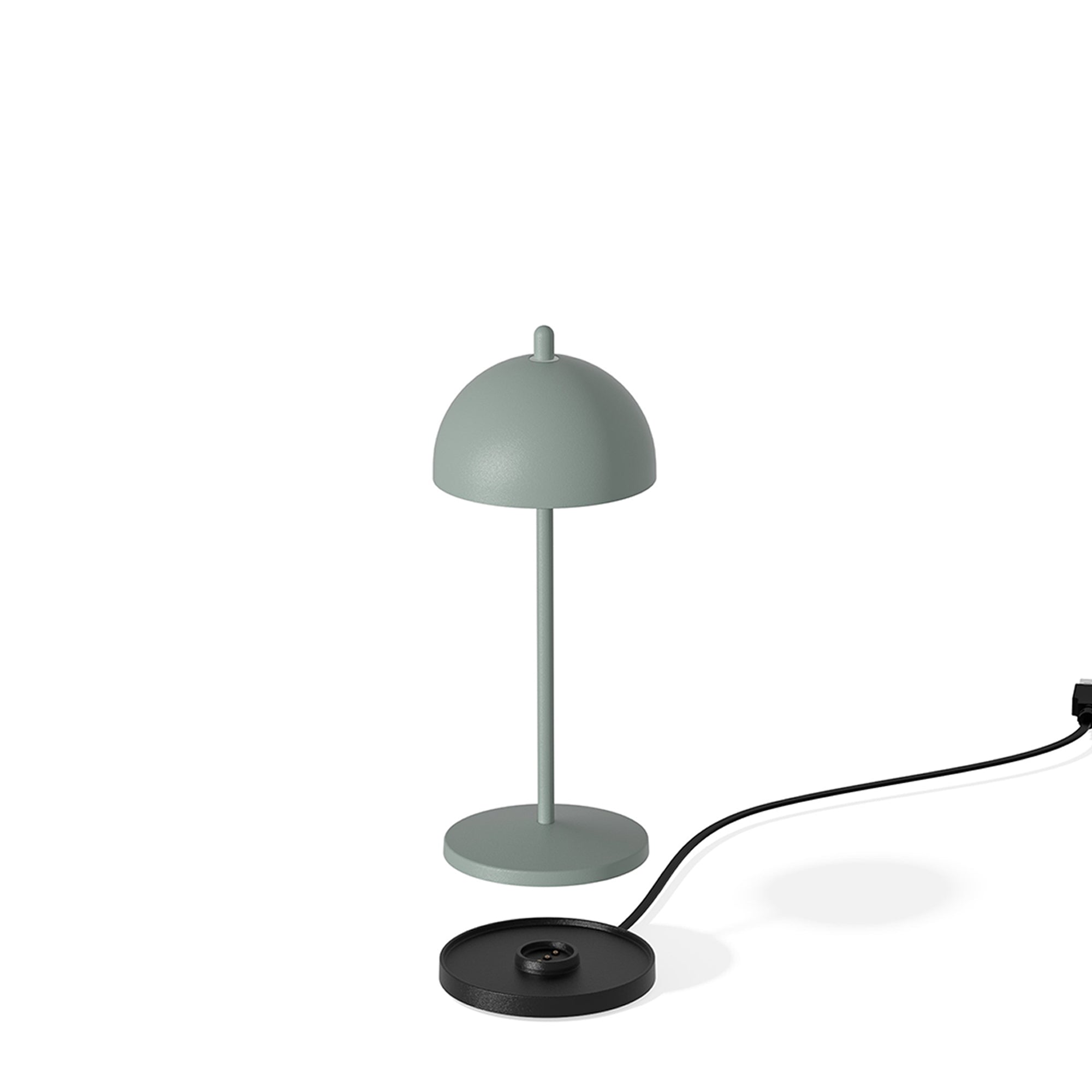 Fiore Micro Rechargeable Cordless Table Lamp Matte Green Grey cordless table lamp by Trempa Lights – for hotels, restaurants, and hospitality venues