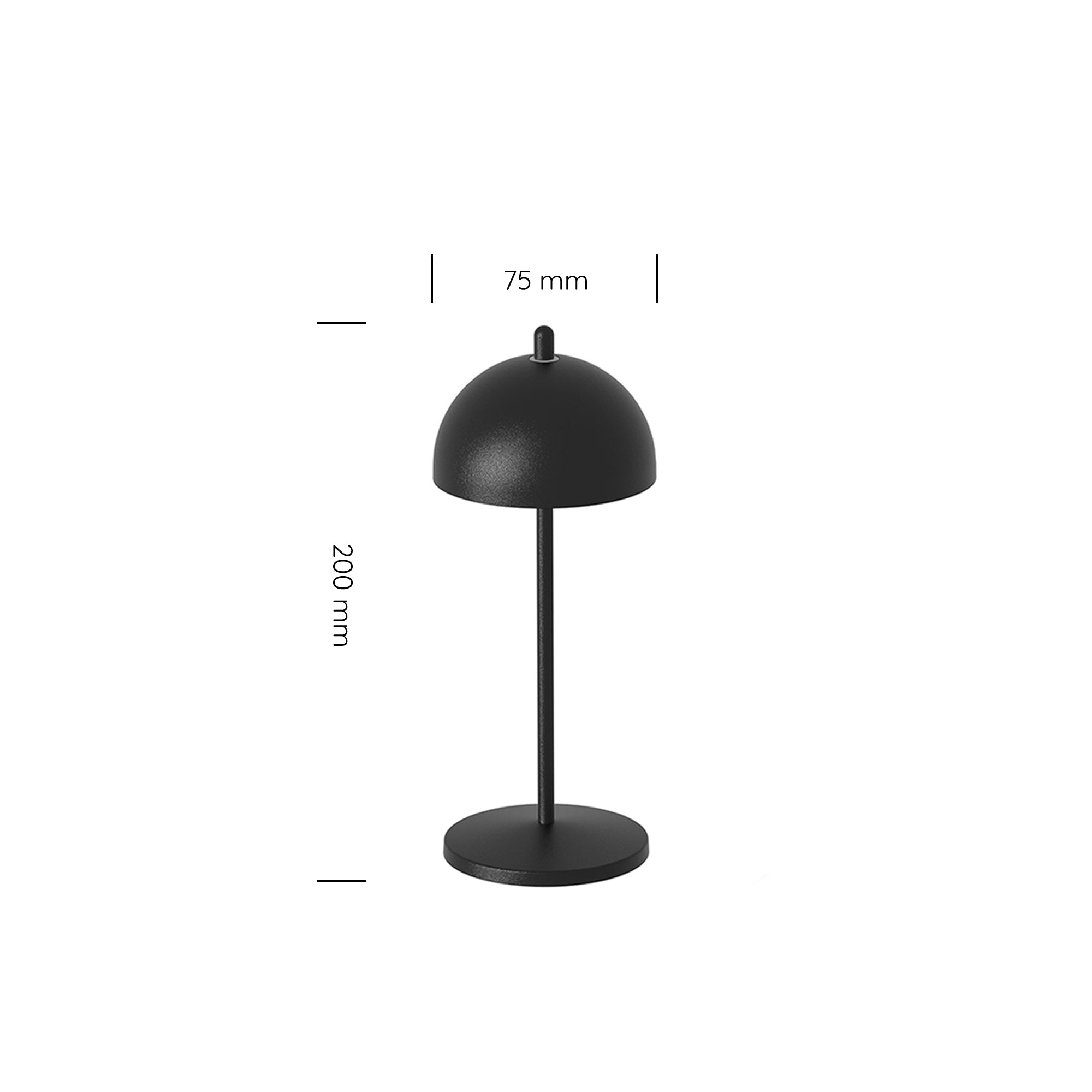 Fiore Micro Rechargeable Cordless Table Lamp (Set of 6) Matte Black