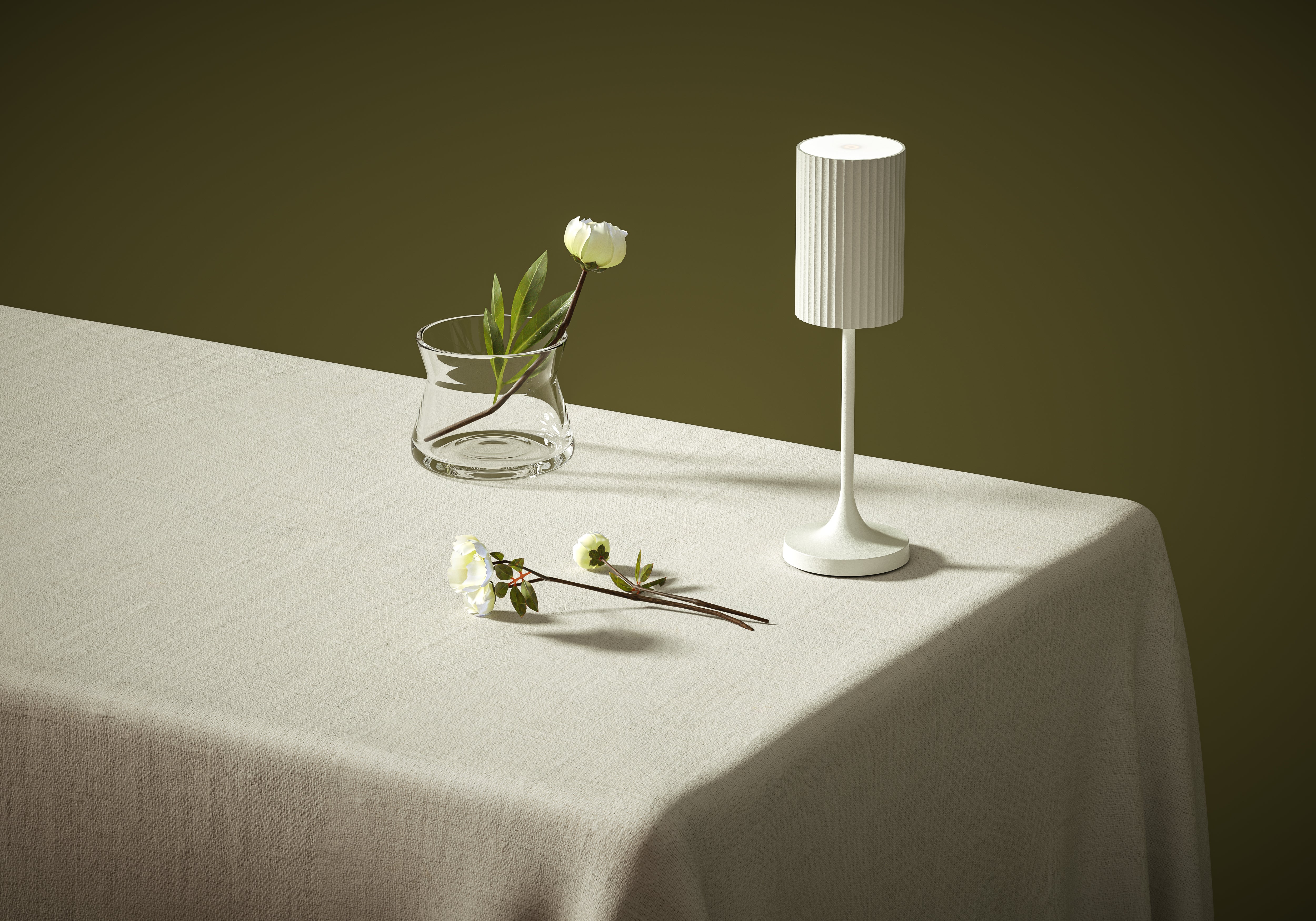 Vino Rechargable Cordless Table Lamp (Set of 6) Ceramic Pearl White